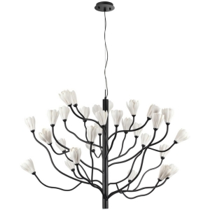 Подвесная люстра Odeon Light Gardi 5090/30 черный матовый/белый/фарфор G4 LED 30*5W