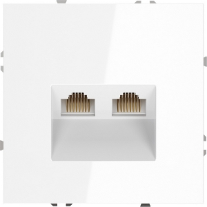 Розетка двойная Ethernet RJ-45 (белый глянцевый) Voltum S70 VLS060201