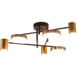 Потолочная люстра диммируемая Kink Light Рапис 07645-6D,19(20) черный/бронза Led 3*12W+3*16W с пультом ДУ