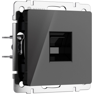 Розетка Ethernet RJ-45 (черный акрил) Werkel W1181048 (a064046)