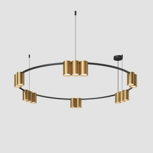 Подвесной светильник Denkirs Orbit DK4067-BK+SG 15xGU10 LED, до 15 Вт, черный + сатинированное золото