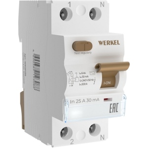 Устройство защитного отключения 1P+N 25 A 30 mА АС 6 kА W912P256 Werkel (a062442)