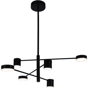 Потолочная люстра на штанге диммируемая Kink Light Мекли 07650-6D,19(4000K) черный Led 3*12W+3*16W с пультом ДУ