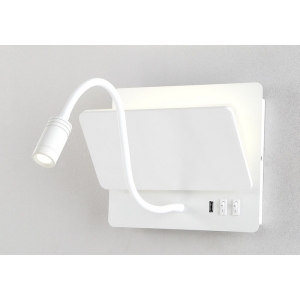 Настенный светильник с USB на гибкой ножке и выключателем Crystal Lux DUO AP9W LED WH