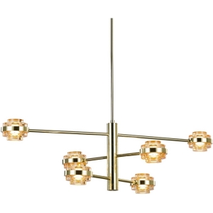 Подвесная люстра светодиодная на штанге Delight Collection Indiana MX22030002-6A gold/champagne