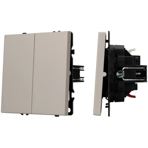 Механизм выключателя двухклавишный непроходной SWT-NOBE-MK02-SFPL-CA (230V, 10A) (Arlight, Кашемир) 059419