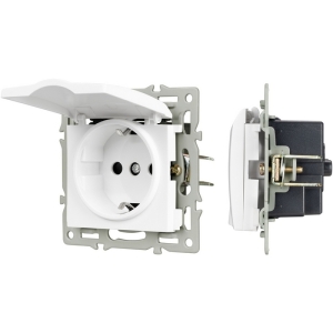 Механизм встраиваемый розетки влагозащищённый с шторкой SCT-MCP-PL-WH (250V, 16A) IP44 Arlight 043745