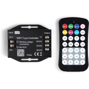 Контроллер Ambrella Illumination GS11551 WIFI Tuya для светодиодных лент RGB c радио пультом 2.4G 24A 12V 288W/ 24V 576W