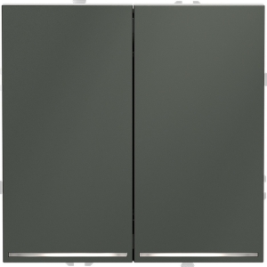 Проходной переключатель двухклавишный с подсветкой (титан) Voltum S70 VLS020406