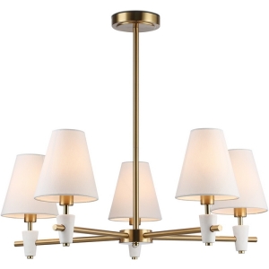 Потолочная люстра на штанге с абажурами и мрамором Ambrella Ceramo Classic LH75044