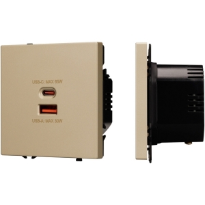 Механизм розетки с быстрой USB зарядкой SCT-NOBE-MUAC-SFPL-FC-GD (65W, QC3) (Arlight) 054318