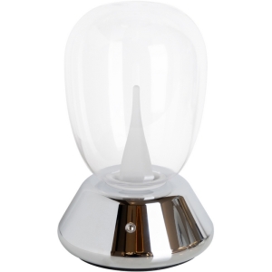 Настольная лампа диммируемая 10W 3000K прозрачный/хром Lightstar Uovo III 807904
