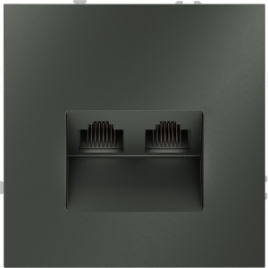 Розетка двойная Ethernet RJ-45 (титан) Voltum S70 VLS060206