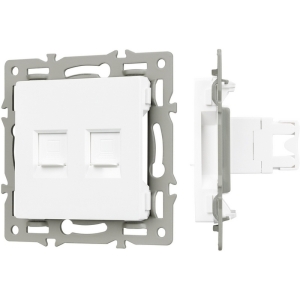 Механизм компьютерной розетки двойной SCT-MPC2-PL-WH (RJ-45, CAT6) (Arlight) 045336