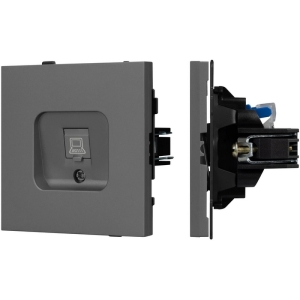 Механизм компьютерной розетки SCT-TENDO-MPC1-SFPL-GR (RJ-45, CAT6) (Arlight, Матовый графитовый)