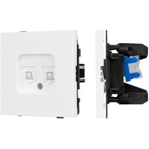 Механизм компьютерной розетки двойной SCT-TENDO-MPC2-PL-WH (RJ-45, CAT6) (Arlight, Белый)