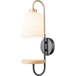 Бра Escada Aspen 582/1A 1x40Вт E14, металл/дерево/ткань, античная бронза/черный/дерево