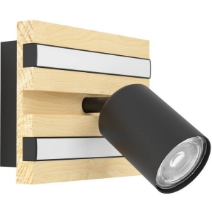 Настенный светильник светодиодный Eglo Gesteira 390521 8W LED 3000K, 660lm, сталь, дерево, черный, коричневый, черный