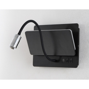 Настенный светильник с USB на гибкой ножке и выключателем Crystal Lux DUO AP9W LED BL