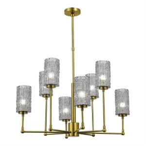 Потолочная люстра на штанге ST Luce Gacciolo SL1240.303.08 Латунь/Дымчатый E27 8*60W