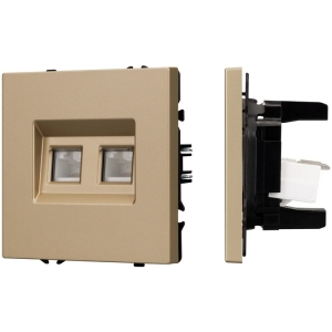 Механизм сдвоенной телефонной розетки SCT-NOBE-MTL2-SFPL-GD (RJ-11, 4C) (Arlight, Золотой песок) 054310