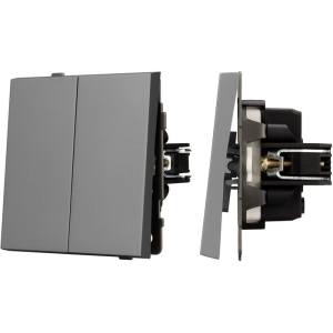 Механизм выключателя двухклавишный проходной SWT-TENDO-MKP2-PL-GR (230V, 10A) (Arlight, Графитовый)