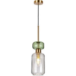 Подвесной светильник Escada Gloss 1141/1S Green/Clear E14*60W Antique copper/Green/Clear