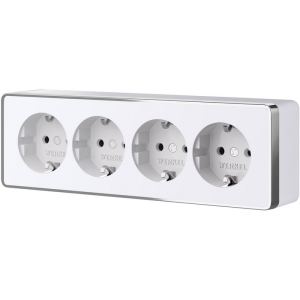 Розетка четверная с заземлением и шторками Gallant белая Werkel W5072210 (a071252)