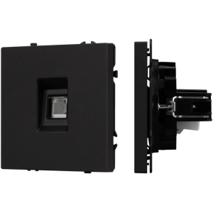 Механизм телефонной розетки SCT-NOBE-MTL1-SFPL-BK (RJ-11, 4C) (Arlight, Черный оникс) 054301