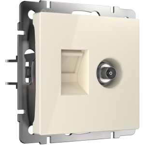 Розетка ТВ+Ethernet RJ-45 cat.(слоновая кость) (a056110) Werkel Встраиваемые механизмы слоновая кость W1181303