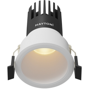 Встраиваемый светильник круглый светодиодный Maytoni Dip DL116-10W-2.7K-W