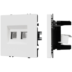 Механизм сдвоенной телефонной розетки SCT-NOBE-MTL2-SFPL-WH (RJ-11, 4C) (Arlight, Белый кварц) 054308