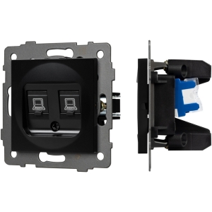 Механизм компьютерной розетки двойной SCT-MPC2-PL-BK-V (RJ-45, CAT6) (Arlight, -)