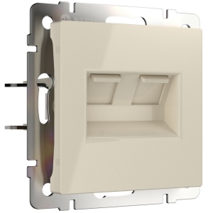 Розетка двойная Ethernet RJ-45 (слоновая кость) (a051489) Werkel Встраиваемые механизмы слоновая кость W1181103