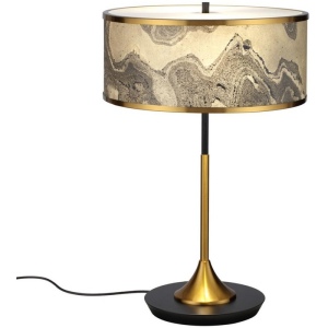 Настольная лампа Odeon Light Bergi 5064/2T античн.бронза/серо-беж./металл/натур.камен."шпон" E27 LED 2*10W
