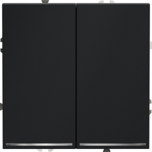 Проходной переключатель двухклавишный с подсветкой (графит) Voltum S70 VLS020407