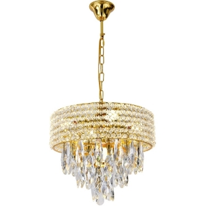 Подвесная люстра с хрустальными подвесками на цепи 140009/5P E14*40W Gold Escada Erawan ES0000013