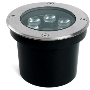 Встиваемый светодиодный свтельник (грунтовый) Feron SP2802 48453 6W, AC12-24V, низковольтный, 3000К, металлик вн.диаметр: 90mm, IP67
