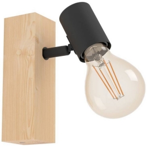 99477 Спот TOWNSHEND 3, 1x10W(E27-LED), дерево, сталь, коричневый, черный