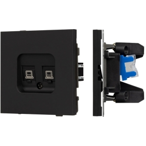 Механизм компьютерной розетки двойной SCT-TENDO-MPC2-SFPL-BK (RJ-45, CAT6) (Arlight, Матовый черный)