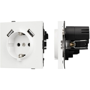 Механизм розетки с USB зарядкой SCT-TENDO-MUAA-SFPL-WH (230V, 16A) (Arlight, Матовый белый) 054606