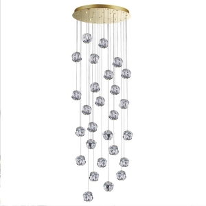 Потолочная каскадная люстра Odeon Light Jemstone 5085/120L золото/прозрачный/металл/акрил LED 120W 4000K 5500Лм