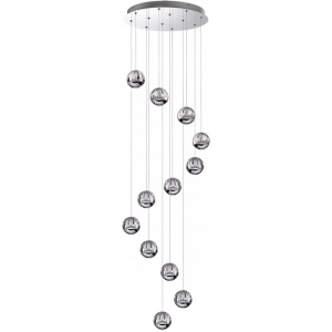 Каскадная люстра Odeon Light Sono 5100/60L хром/прозрачный/акрил LED 60W (12*5W) 4000K