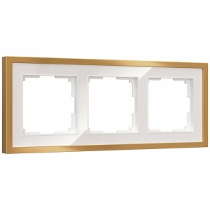 Рамка на 3 поста Baguette (белый/золотистая латунь) Werkel W0032853 (a072284)