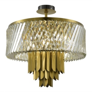Потолочная люстра на штанге ST Luce Nari SL1635.302.09 Латунь/Прозрачный E14 9*40W