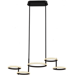 Подвесная люстра светодиодная на штанге Delight Collection MD20001002 MD20001002-5A matt black кольцо