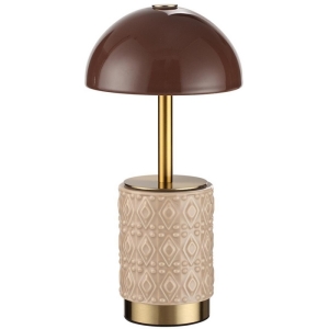 Настольная лампа беспроводная Odeon Light Lulu 5453/3TL светлая бронза/кофейный/бежевый/металл/керамика LED*3W 3000K