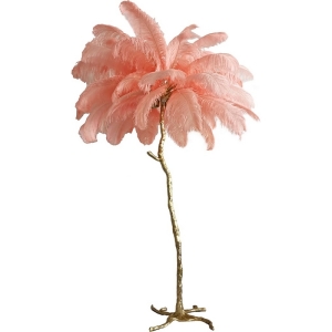 Торшер Delight Collection Ostrich Feather BRFL5014 pink/antique brass