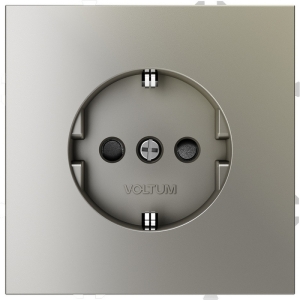 Розетка с заземлением и шторками (шелк) Voltum S70 VLS040204