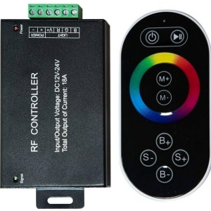 Контроллер для светодиодной ленты с П/У черный, 12-24V, LD55